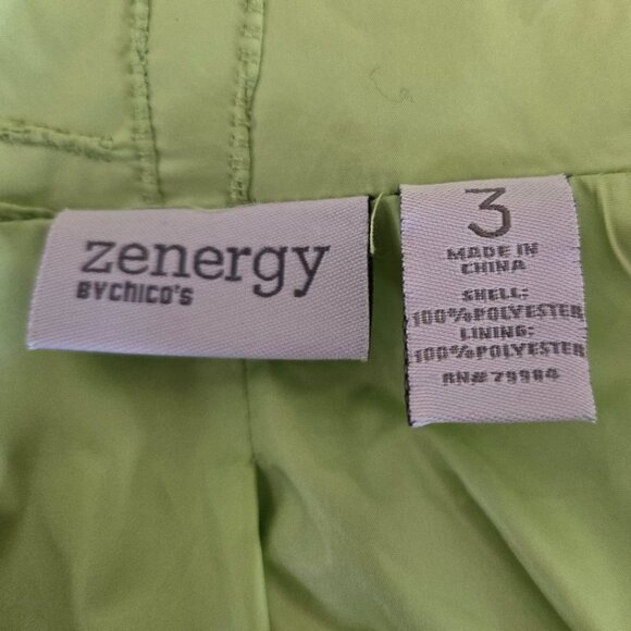 Zenergy By Chicos Lightweight Lime Green Quilted Zip-Up Jacket Size 3 Large - Picture 7 of 8